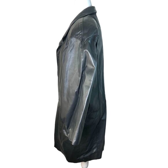 Gino di Giorgio Jacket Womens M Black Genuine Leather Short Pockets - Picture 7 of 13